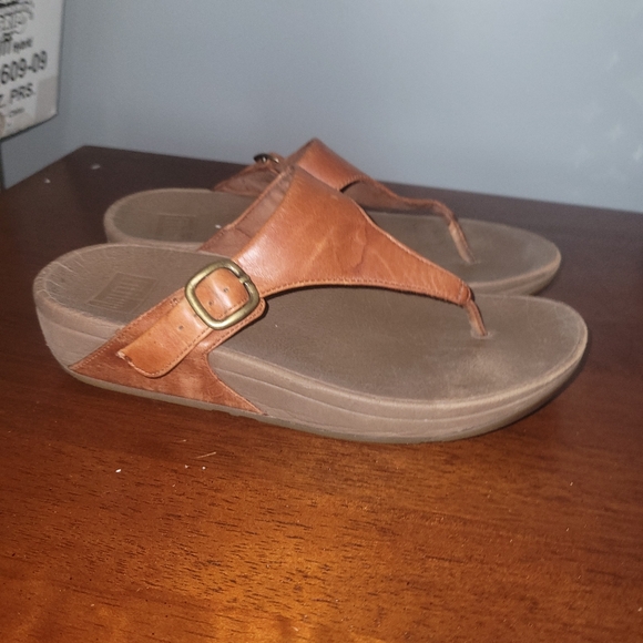 Fitflop brown thong flip flops Womans Size 7 - Picture 1 of 9
